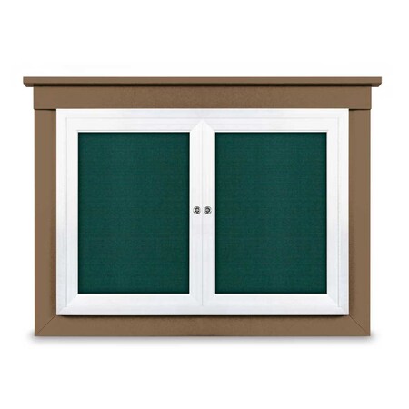 United Visual Products 18"x24" 1-Door Enclosed Letterboard, Header, Blue Vinyl/Cherry UV2620HD-CHERRY-BARBLU
